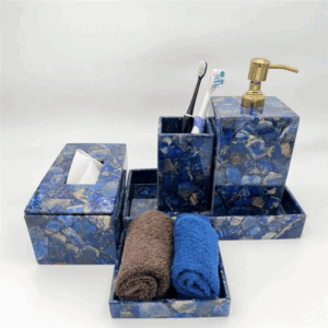 Semiprecious Sodalite Bathroom Set