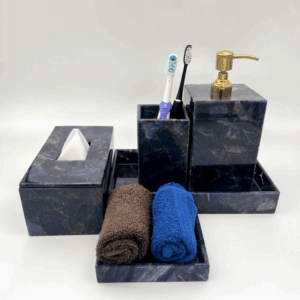 Semiprecious Lapis Lazuli Bathroom Set