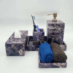 Semiprecious Amethyst Bathroom Set