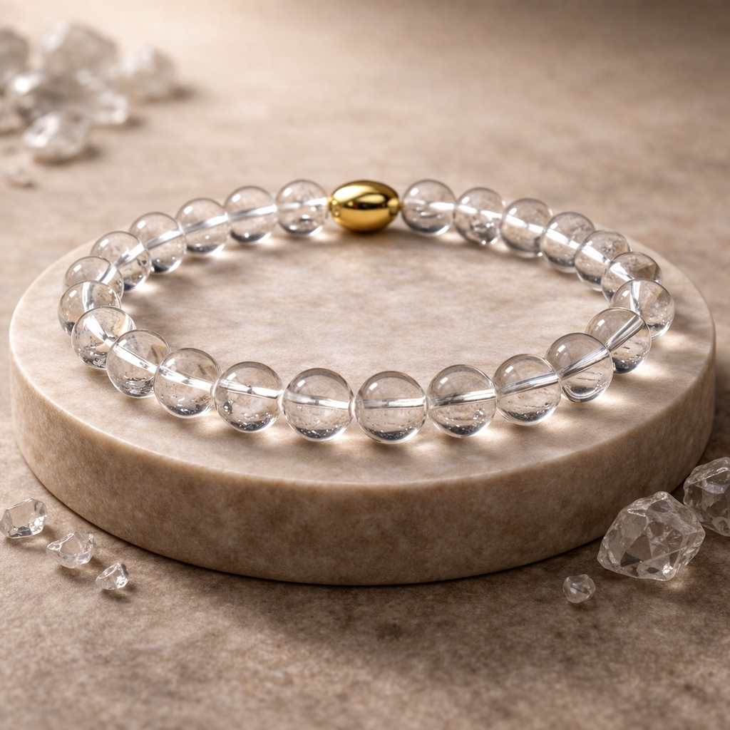 Clear Quarts Semi-Precious Bracelet
