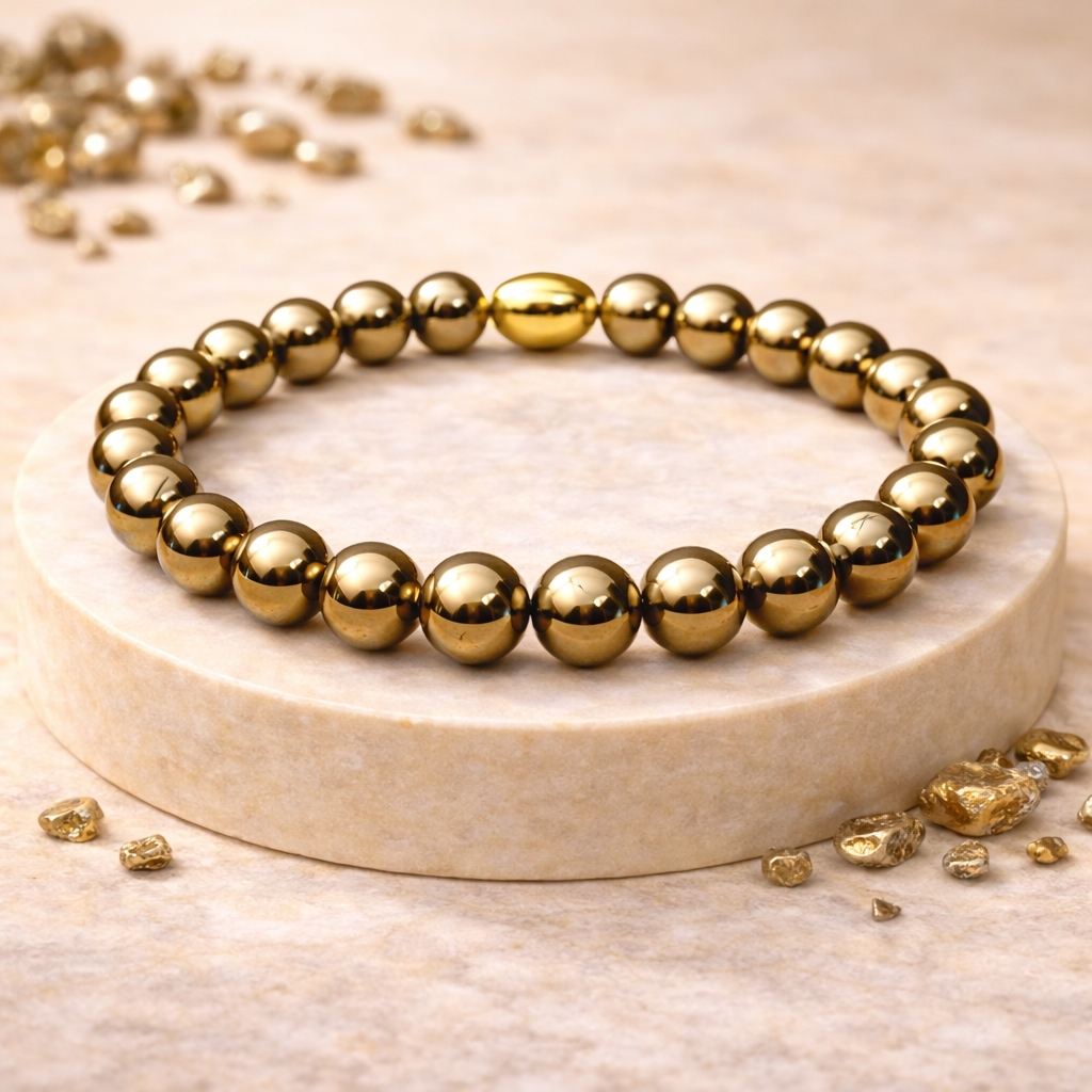 Golden Pyrite Semi-Precious Bracelet