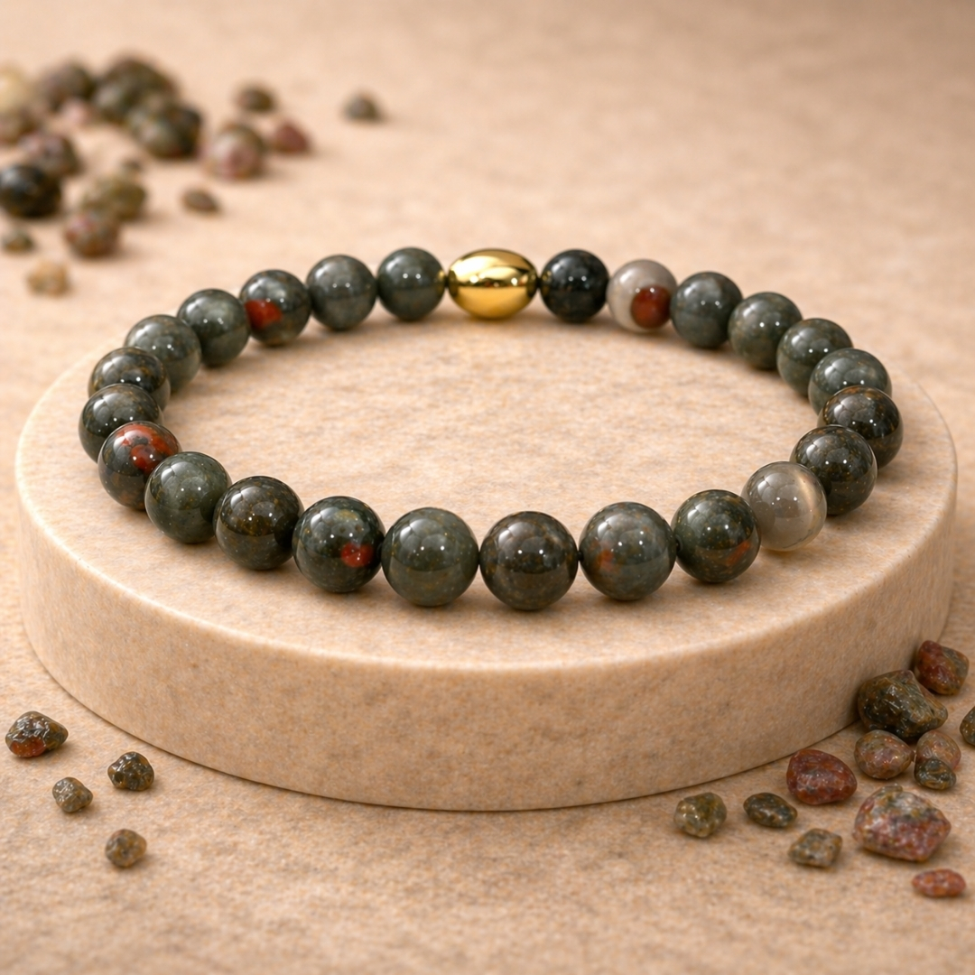African Bloodstone Semi-Precious Bracelet