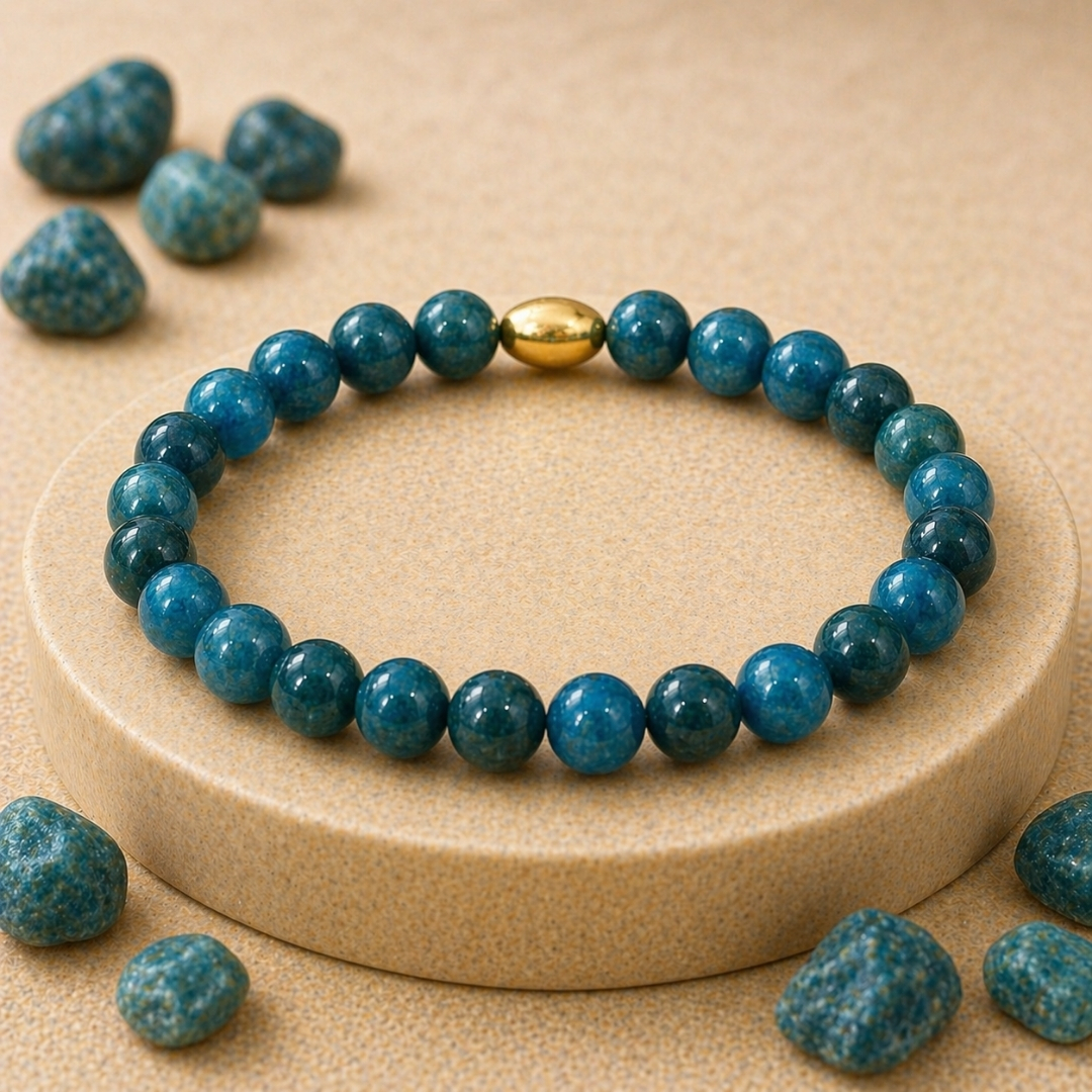Natural Apatite Semi-Precious Bracelet