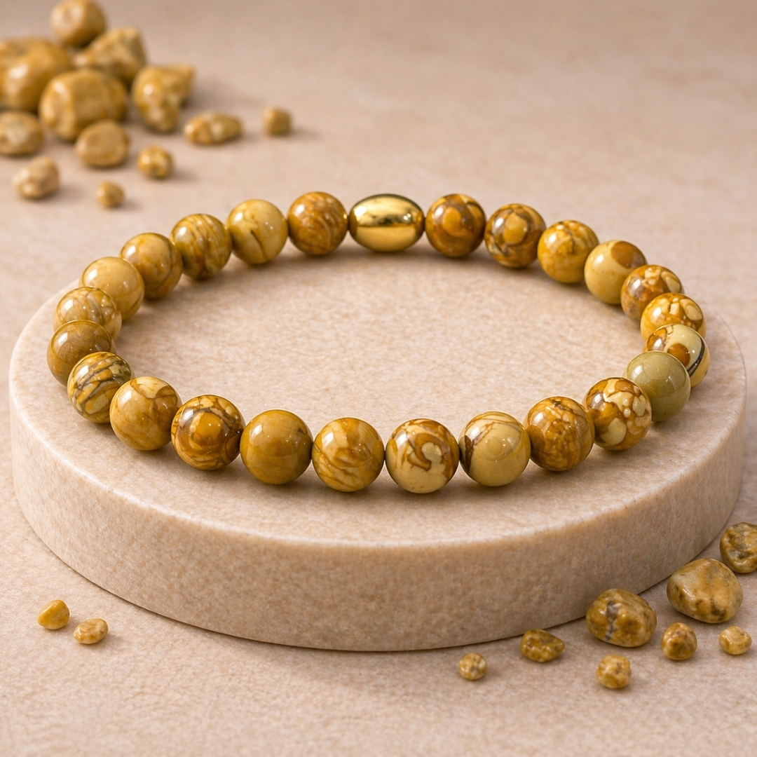 Camel Jasper Semi-Precious Bracelet