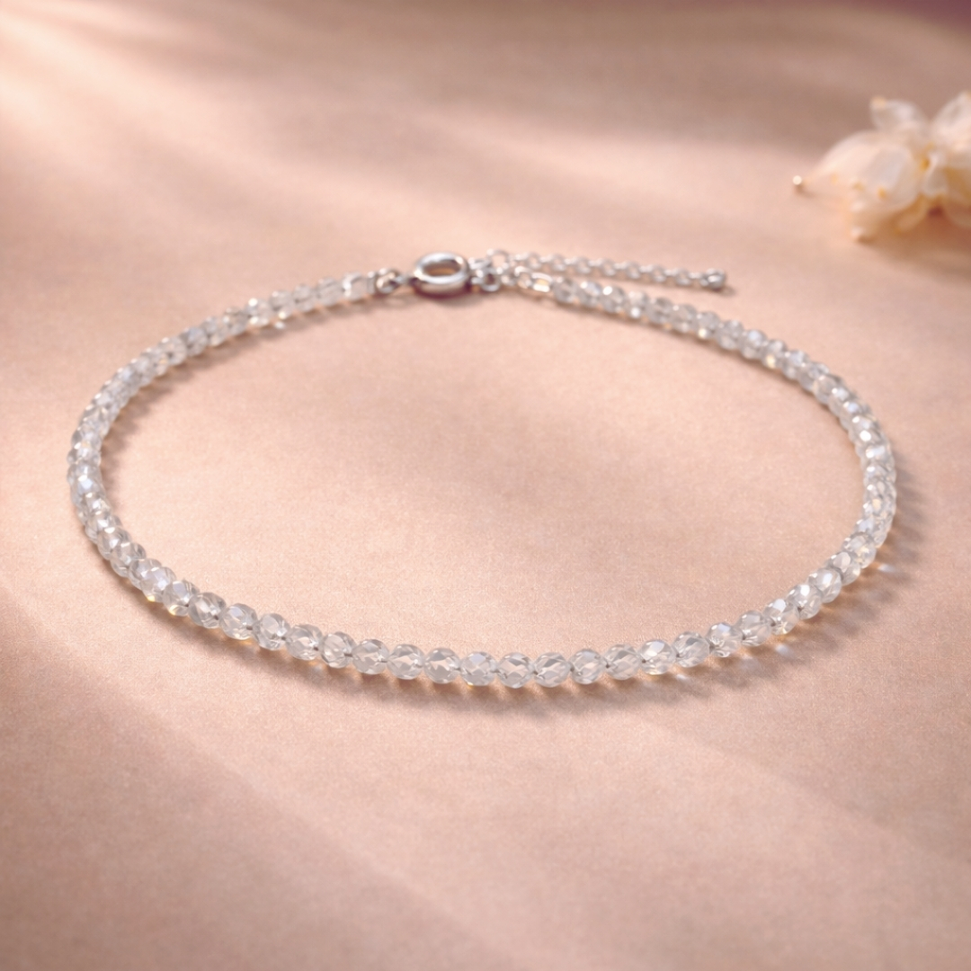 Clear Quartz Crystal Anklet
