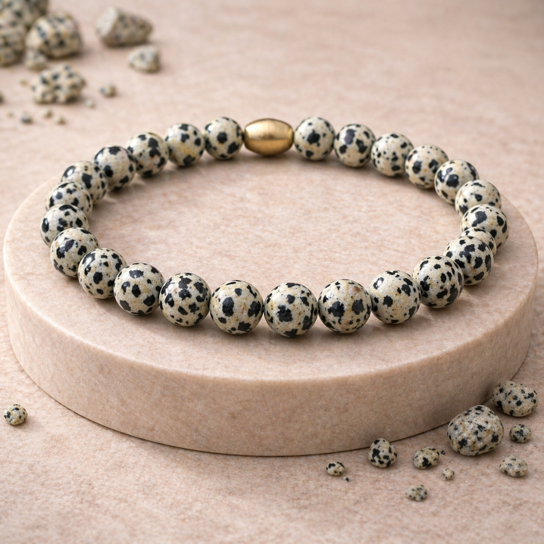 Dalmatian Jasper Semi-Precious Bracelet