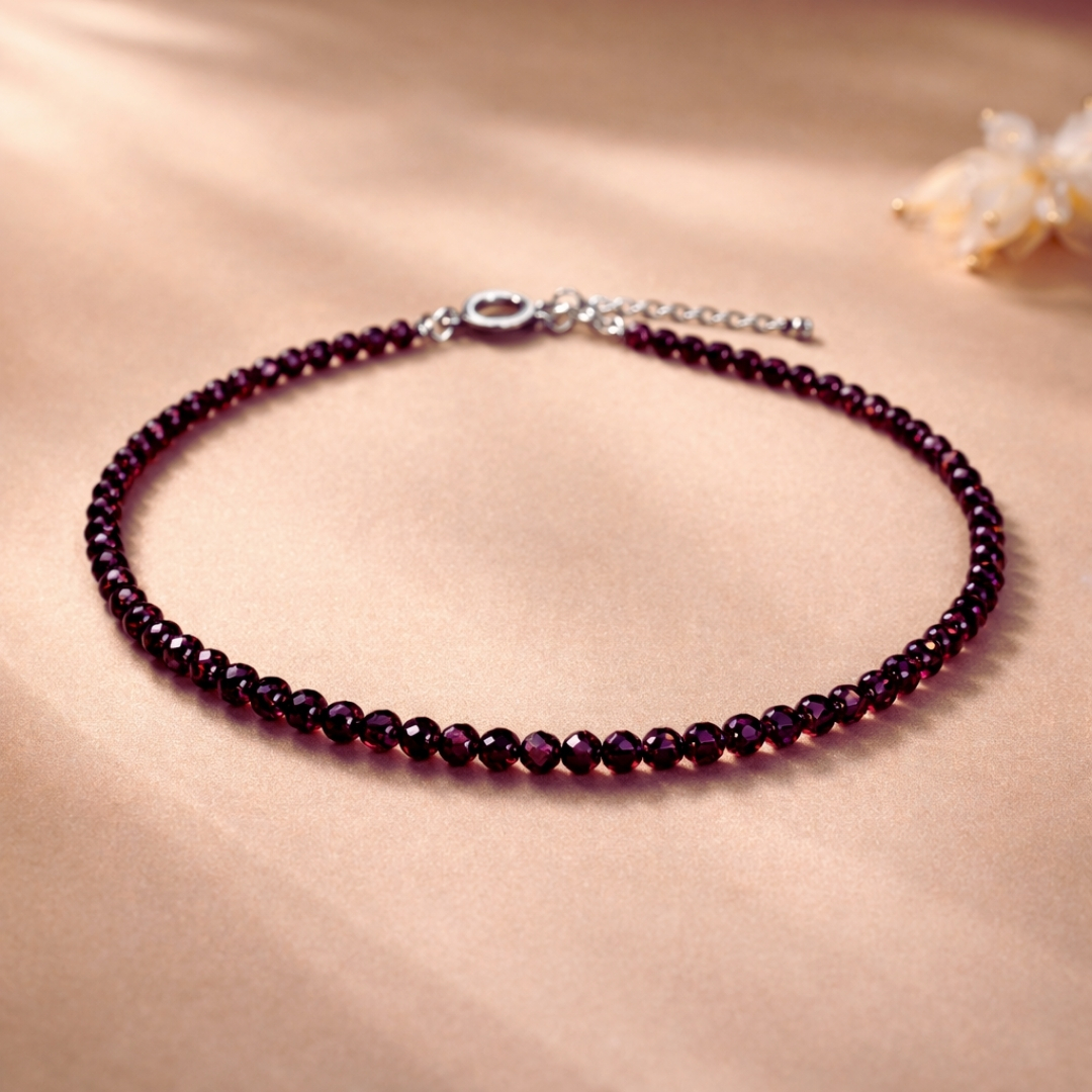 Garnet Crystal Anklet