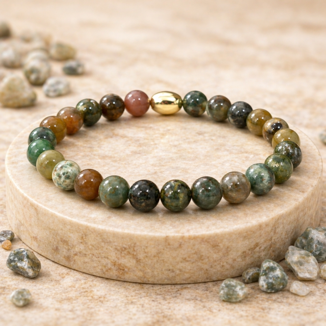 Indian Agate Semi-Precious Bracelet