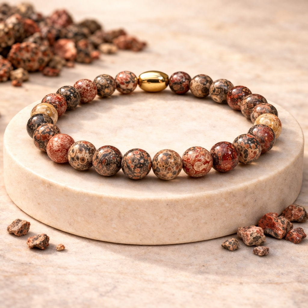 Leopard Skin Jasper Semi-Precious Bracelet