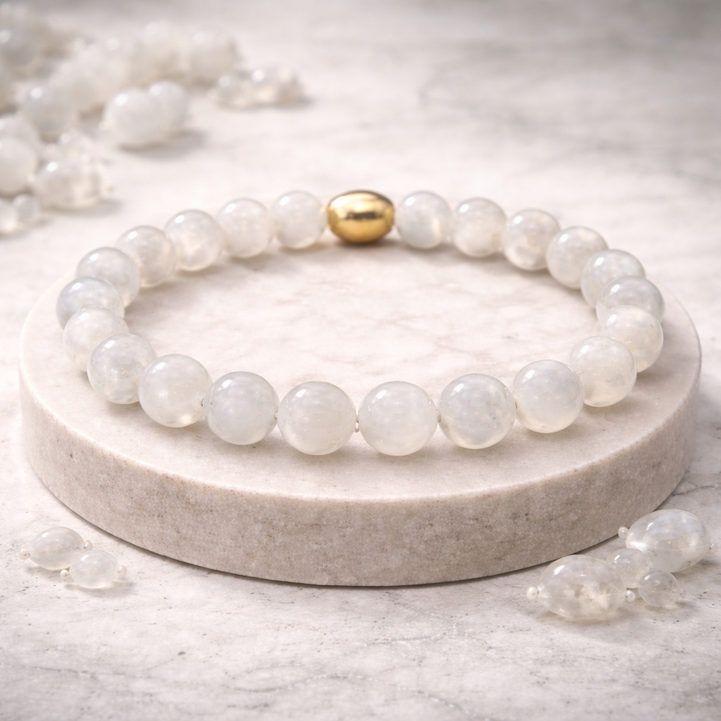 White Moon Stone Precious Bracelet