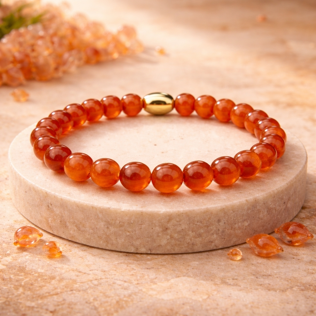 Orange ONYX Semi-Precious Bracelet