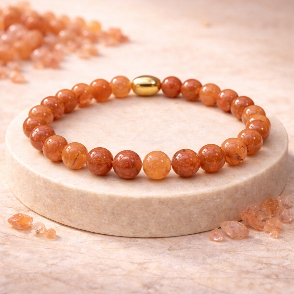 Peach Aventurine Semi-Precious Bracelet