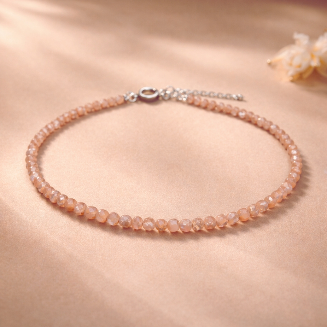 Peach Moonstone Anklet
