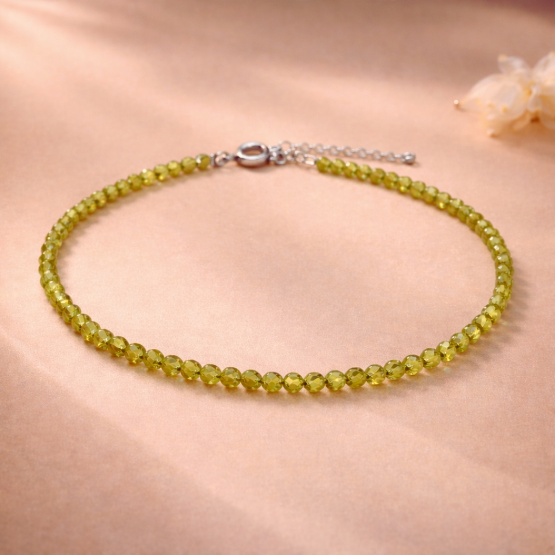 Peridot Crystal Anklet