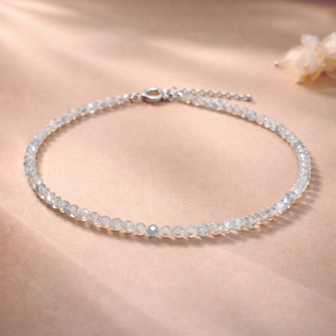 Rainbow Moonstone Anklet