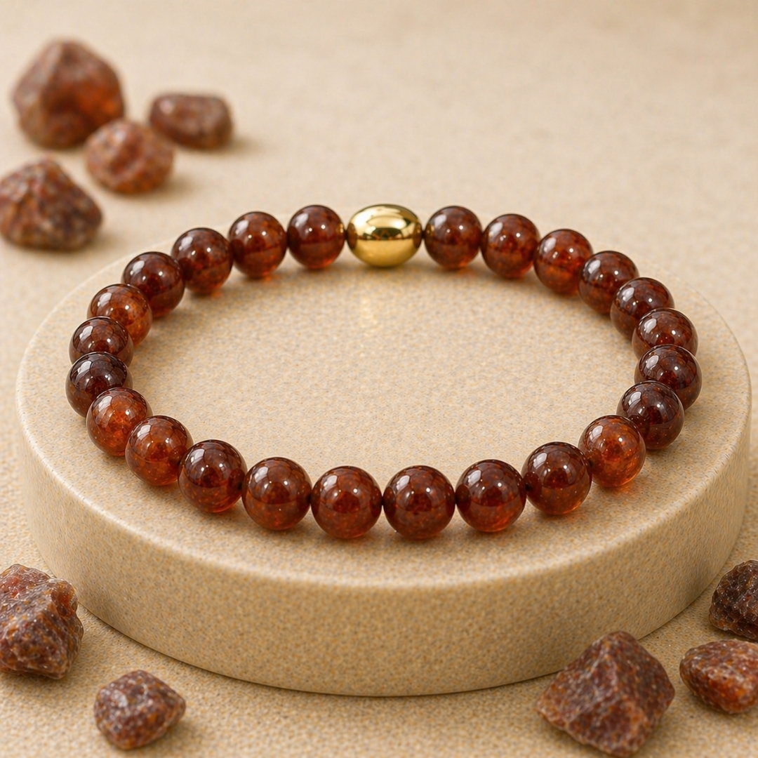Hessonite Semi-Precious Bracelet
