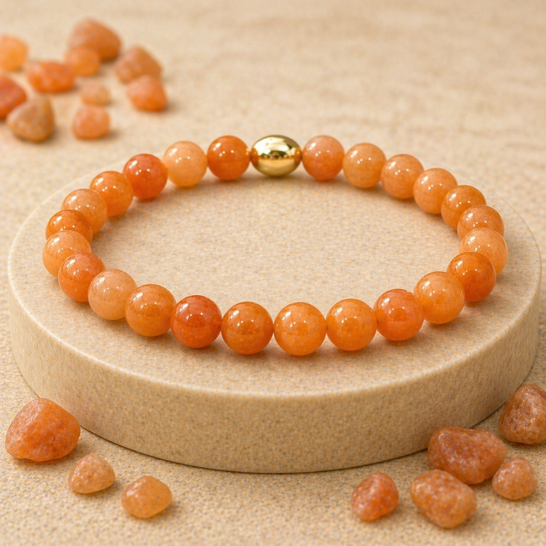 Orange Aventurine Semi-Precious Bracelet